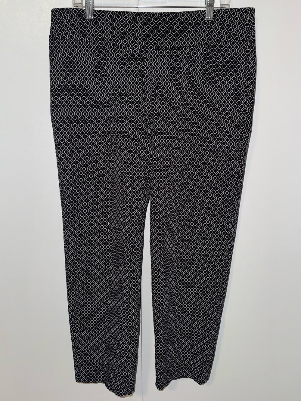Zac & Rachel Pull On Pants Cropped Black Trellis Print Women’s 16